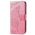 Miniatyrbild 2 av 6: iPhone 13 - Butterfly Print Läder Fodral - Rosa