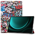 Miniatyrbild 1 av 6: Galaxy Tab S9 FE Plus Fodral Tri-Fold Läder Graffiti