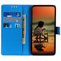 Miniatyrbild 3 av 6: Samsung Galaxy S23 FE Fodral Litchi Läder Blå