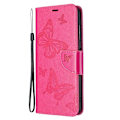 Miniatyrbild 4 av 6: Nokia G10 / G20 Fodral Tryckt Butterfly Läder Rosa