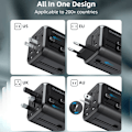 Miniatyrbild 6 av 6: Choetech 35W PD Reseadapter 3x USB-A 1x USB-C Svart