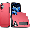 Miniatyrbild 1 av 6: iPhone 16 Skal Hybrid Med Kortfack Röd