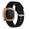 Silikon Armband Versa 3/Fitbit Sense - Svart Black Svart