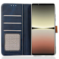 Miniatyrbild 3 av 6: Sony Xperia 1 V Fodral Dual-Color Läder Blå