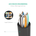 Miniatyrbild 6 av 6: UGREEN 1m RJ45 Cat6 Förlängningskabel LAN Hane - Hona Svart