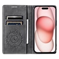 Miniatyrbild 2 av 6: iPhone 16 Pro Max Fodral Mandala Flip Läder Grå