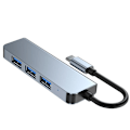 Miniatyrbild 5 av 7: Tech-Protect 4in1 USB-C Hub 4x USB-A Grå