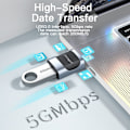 Miniatyrbild 3 av 6: ESSAGER USB-A Hona till USB-C 3.0 Adapter, 5Gbps Blå