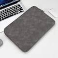 Miniatyrbild 4 av 6: Läder Laptop Sleeve Med Mjukt Foder 13.3" Mörk Grå