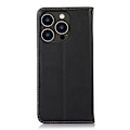 Miniatyrbild 3 av 6: KHAZNEH iPhone 15 Pro Fodral Flip Nappa Textur Svart