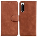 Miniatyrbild 1 av 6: Sony Xperia 10 V Fodral Solid Läder Brun