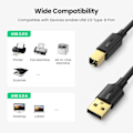 Miniatyrbild 5 av 6: UGREEN 1m USB-A - USB-B 2.0 Kabel Svart
