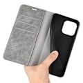 Miniatyrbild 4 av 6: iPhone 16 Pro Fodral Flip Läder Grå