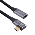 Miniatyrbild 2 av 4: 1.5m USB-C Hane Elbow - USB-C Hona Adapter Kabel Svart