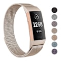 Miniatyrbild 3 av 6: Milanese Loop Metall Armband Fitbit Charge 4/3 Champagne Guld