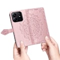 Miniatyrbild 4 av 6: Xiaomi Redmi Note 14 5G Fodral Läder Mandala Tryck Roséguld