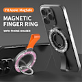 Miniatyrbild 3 av 6: Magnetisk MagSafe Ring Hållare Glitter Rosa