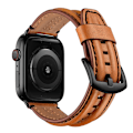 Miniatyrbild 5 av 5: Äkta Läder Armband Apple Watch 42/44/45/49 mm Brun Brown Brun