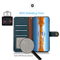 Miniatyrbild 3 av 6: KHAZNEH iPhone 15 Fodral RFID Äkta Läder Blå