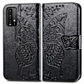 Miniatyrbild 3 av 5: Xiaomi Redmi 9T - Butterfly Läder Fodral - Svart Black Svart