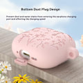 Miniatyrbild 4 av 6: AirPods 4 Skal Med Motiv Blommor Silikon Mörk Grön