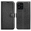 Miniatyrbild 1 av 6: Xiaomi Redmi Note 12 4G Fodral Litchi Läder Svart