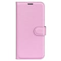 Miniatyrbild 5 av 6: Motorola Edge 50 Pro 5G Litchi Läder Fodral Ljus Rosa