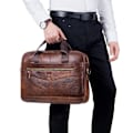 Miniatyrbild 6 av 6: BullCaptain XL Äkta Läder Business Portfölj / Handväska Brun