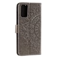 Miniatyrbild 5 av 5: Samsung Galaxy A02s - Mandala Läder Fodral - Grå Grey Grå