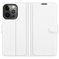 Miniatyrbild 1 av 6: iPhone 13 Pro Max - Litchi Slim Läder Fodral - Vit