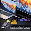 Miniatyrbild 6 av 6: DP DisplayPort till Mini DisplayPort 1.4 Adapter 8K 60Hz Blå
