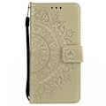 Miniatyrbild 6 av 6: iPhone 16e Fodral Mandala Läder Guld