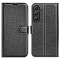 Miniatyrbild 1 av 6: Samsung Galaxy A55 5G Fodral Litchi Läder Svart