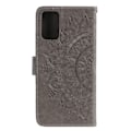 Miniatyrbild 3 av 5: Samsung Galaxy A02s - Mandala Läder Fodral - Grå Grey Grå