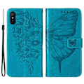 Miniatyrbild 1 av 6: Xiaomi Redmi 9A / 9AT Fodral Butterfly Blå