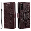 Miniatyrbild 1 av 6: Sony Xperia 10 VI Mandala Läder Fodral Brun