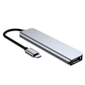 Miniatyrbild 3 av 6: Tech-Protect 6in1 USB-C Hub USB/USB-C/Minneskortläsare Grå