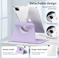 Miniatyrbild 5 av 6: iPad Pro 11 2024 Fodral Hybrid Rotation Pennhållare Lila
