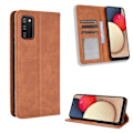 Miniatyrbild 1 av 5: Samsung Galaxy A02s - Retro Läder Flip Fodral - Brun Brown Brun