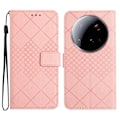 Miniatyrbild 1 av 6: Xiaomi 15 Ultra Fodral Läder Rhombus Rosa