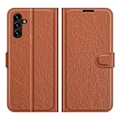 Miniatyrbild 1 av 6: Samsung Galaxy A04s / A13 5G Fodral Litchi Läder Brun