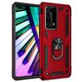 Huawei P40 - Stöttåligt Ring Skal - Röd Red Röd
