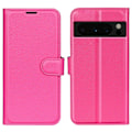 Miniatyrbild 1 av 6: Google Pixel 8 Pro Fodral Litchi Textur Rosa