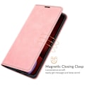 Miniatyrbild 3 av 6: iPhone 13 Pro Max - Solid Läder Flip Fodral - Ljus Rosa