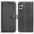 Miniatyrbild 1 av 6: Samsung Galaxy A16 Fodral Litchi Läder Svart