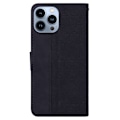 Miniatyrbild 3 av 6: iPhone 14 Pro Max Fodral Geometrisk Läder Svart