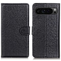 Miniatyrbild 1 av 6: Google Pixel 9/9 Pro Fodral Litchi Läder Svart
