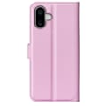 Miniatyrbild 6 av 6: iPhone 16 Fodral Litchi Textur Läder Ljus Rosa