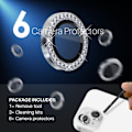 Miniatyrbild 3 av 5: NORTHJO iPhone 15/15 Plus/14/14 Plus Linsskydd Strass 3-PACK