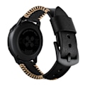Miniatyrbild 3 av 5: Äkta Läder Armband Vävd För Smartwatch - Svart (20 mm) Black Svart (20 mm)